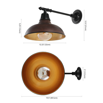 Wallace 12.25" Farmhouse Industrial Indoor/Outdoor Iron LED Victorian Arm Outdoor Sconce